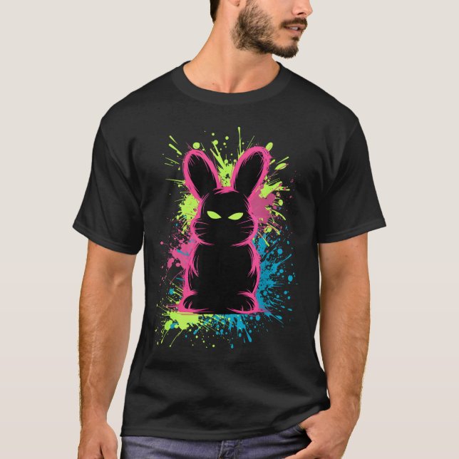 Camiseta Creepy Cute Goth Bunny Horror Rabbit Sketch Alt Ng (Frente)