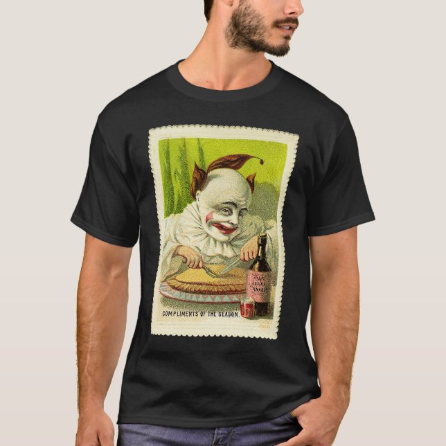 Camiseta Creepy Evil Victorian Clown Christmas Greeting (Frente)