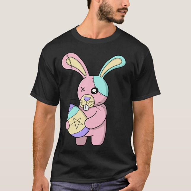 Camiseta Creepy Pastel Goth Easter Bunny Cute (Frente)