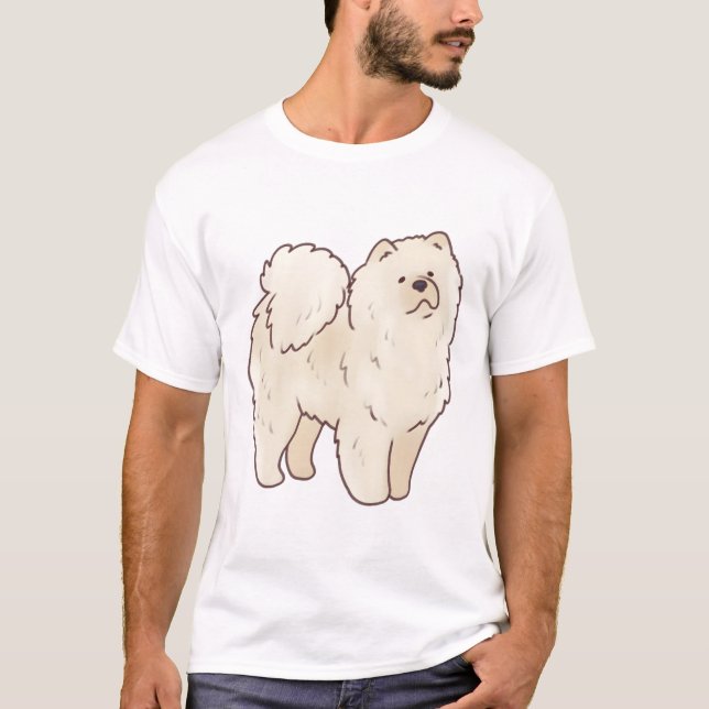 Camiseta Creme chow chow magia (Frente)