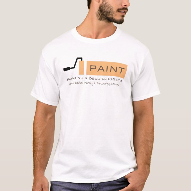 Camiseta Creme Cilindro de Pintura, Painter e Decorator Adv (Frente)