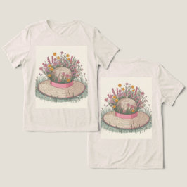 Camiseta Creme de Flores de Chapéu de Jardim