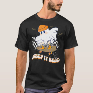 Camiseta Creme de ti real Vintage Ghost Skateboard Vestindo