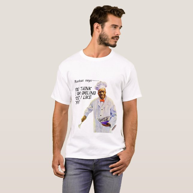 Camiseta Creme do homem do trigo - Rastus diz ..... (Frente Completa)