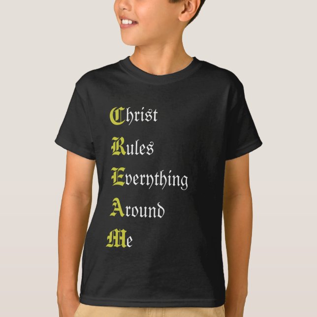 Camiseta CREME, hrist, ules, verything, círculo, e (Frente)