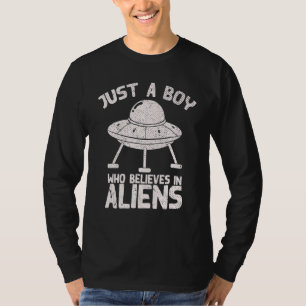 Camiseta Crente De Ovni Alien Meninos Ficção Científica Ext