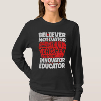 Camiseta Crente De Volta à Escola Motivador Inovador Educad