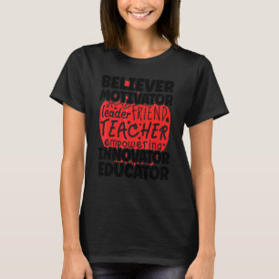 Camiseta Crente Motivador Inovador Educador De Volta à Esco