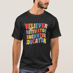 Camiseta Crente Motivador Inovador Educador Professor Retro