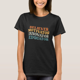 Camiseta Crente Motivador Inovador Educador Retro Groovy