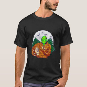 Camiseta Crentes do Bigfoot Alien Face Sasquatch Ovni