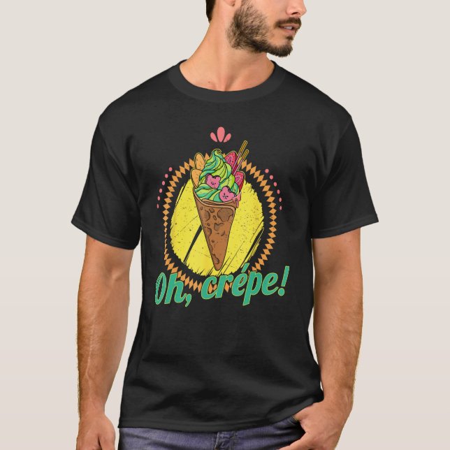 Camiseta Crepe French pancake Matcha crepes baking filling  (Frente)