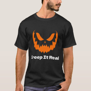 Camiseta Crepe-o de verdade - Homem assustado Pumpkin rosto