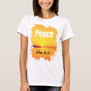 Camiseta Crepúsculo Brilhante com Escrito da Paz