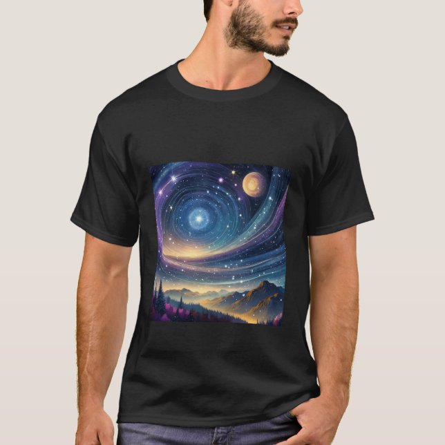 Camiseta Crepúsculo Estrelado: Arte Celestial (Frente)