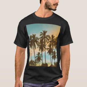 Camiseta Crepúsculo tropical: Palma de coco Silhouette