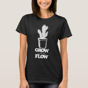 Camiseta Cresça com o impressão do Cactus de Fluxo