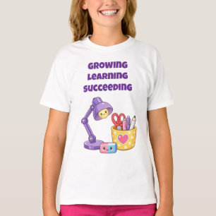 Camiseta Crescendo Aprendizado Sucesso Crianças Inspiradora