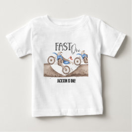 Camiseta Crescendo RÁPIDO Moto de terra azul Aniversário de