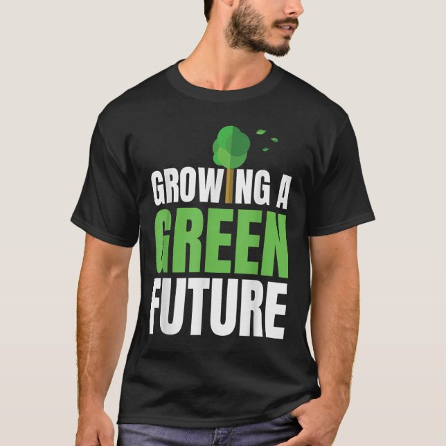 Camiseta Crescendo um Futuro Verde Proteção Ambiental Ea (Frente)