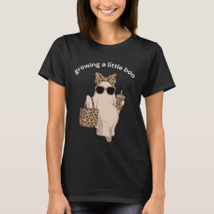 Camiseta Crescendo Um Pequeno Fantasma Boo Halloween Feto F
