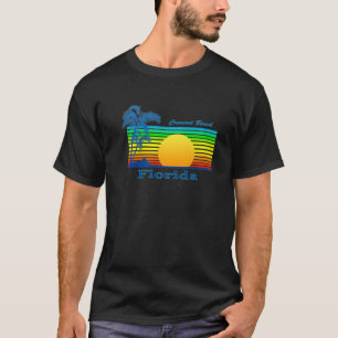 Camiseta Crescent Beach Florida Retro Tropical Beach Sunset
