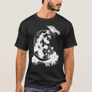 Camiseta Crescent Moon Raven Witch - Gótico de Astrologia E