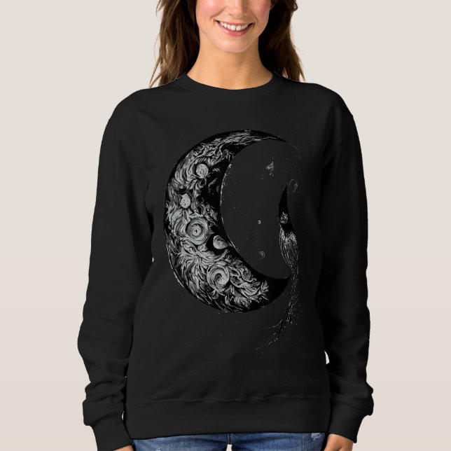 Camiseta Crescent Moon Witch Aesthetic Astrology Gothic (Frente)