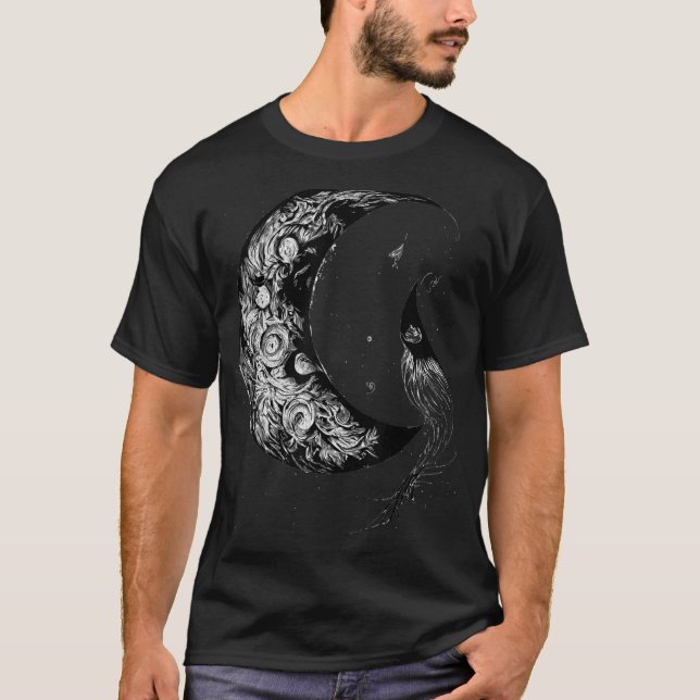 Camiseta Crescent Moon Witch - Astrologia Gótica (Frente)
