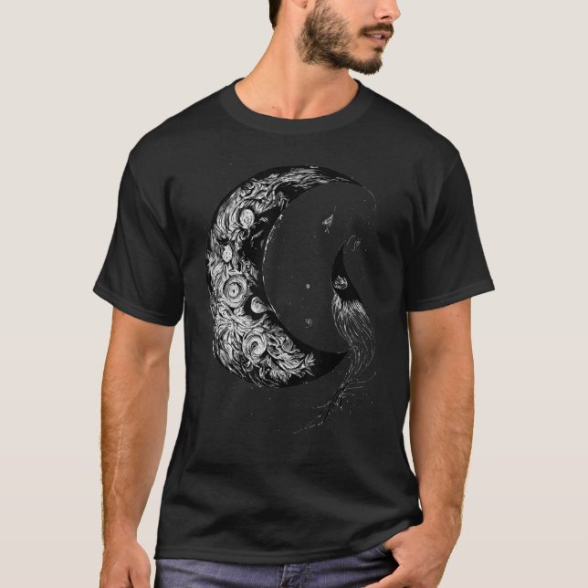 Camiseta Crescent Moon Witch - Astrologia Gótica (Frente)