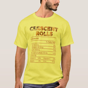 Camiseta Crescent Rolls Nutrição Fatos de Ação de Graças Ma