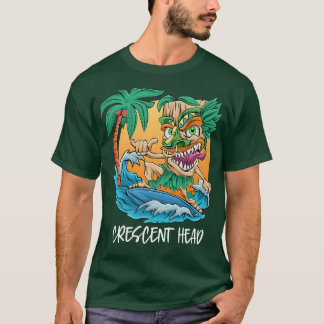 Camiseta Crescente Cabeça Austrália Palm Tree Surfing Beach
