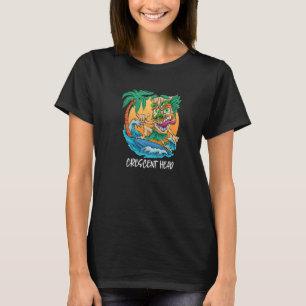 Camiseta Crescente Cabeça Austrália Palm Tree Surfing Beach