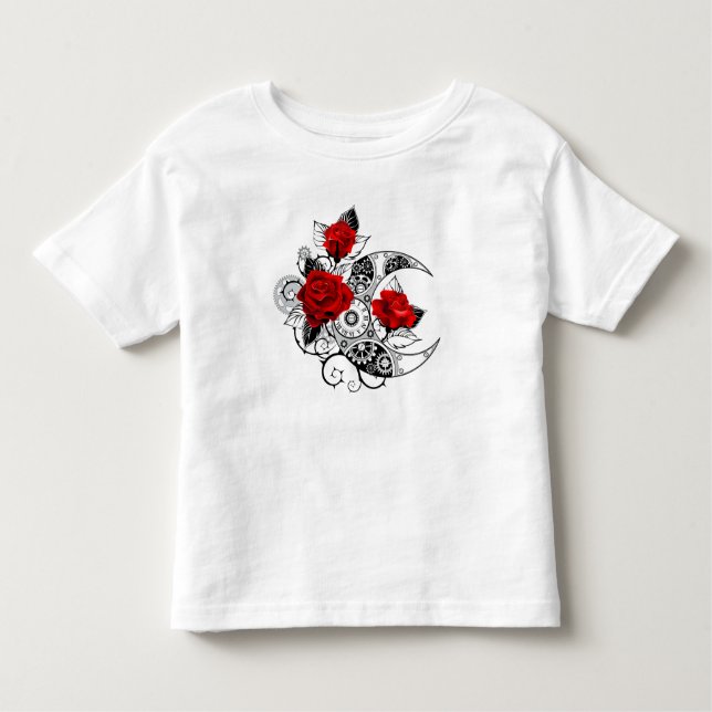 Camiseta Crescente Mecânico com Rosas vermelhas (Frente)