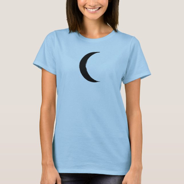 Camiseta Crescente Negro Magia Minguante da Lua Negra Astro (Frente)
