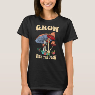 Camiseta Crescer Com A Vint De Cogumelos De Psilocybin Mági