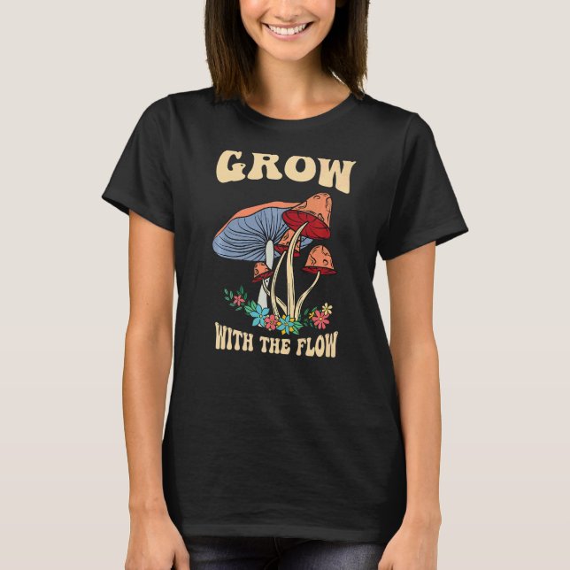Camiseta Crescer Com A Vint De Cogumelos De Psilocybin Mági (Frente)
