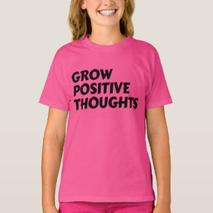 Camiseta crescer pensamentos positivos tipografia inspirado