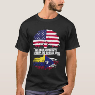 Camiseta Crescido Americano com Legado da Bandeira Colombia
