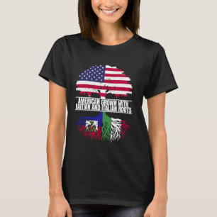Camiseta Crescido Americano com Legado da Bandeira Haitiano