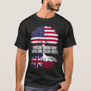 Camiseta Crescido Americano com Legado da Bandeira Polonês