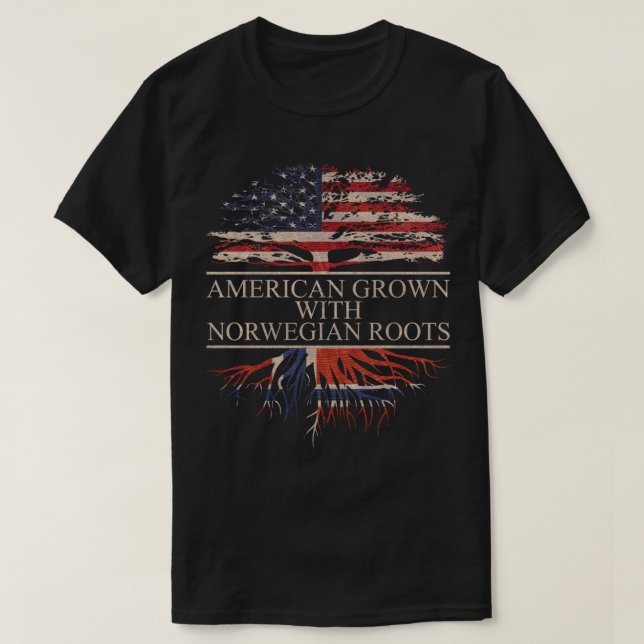 Camiseta Crescido Americano com Raízes Norueguesas (Frente do Design)