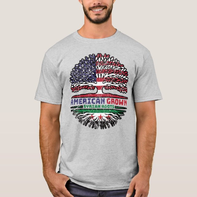 Camiseta Crescido Americano Com Raízes Sírias (Frente)