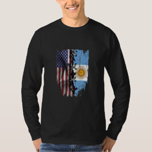 Camiseta Crescido Americano Raízes Argentinas EUA Argentina