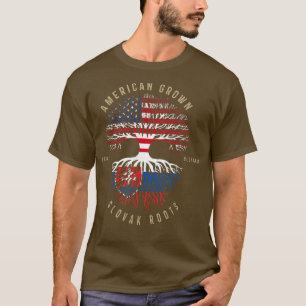 Camiseta Crescido Americano Raízes Eslovacas Vintage EUA & 