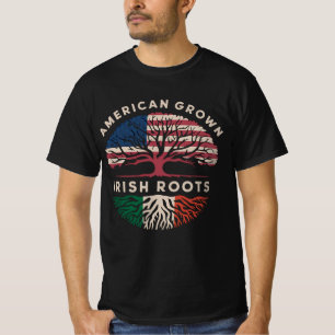 Camiseta Crescido Americano Raízes Irlandesas Dia de São Pa