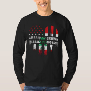 Camiseta Crescido Americano Raízes Libanesas Bandeira do Co