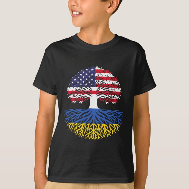 Camiseta Crescido Americano Raízes Ucranianas (Frente)