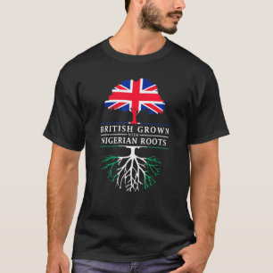 Camiseta Crescido na Grã-Bretanha com Raízes Nigerianas - N