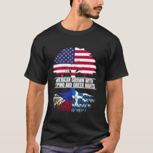 Camiseta Crescido nos EUA com Legado da Bandeira Filipino G